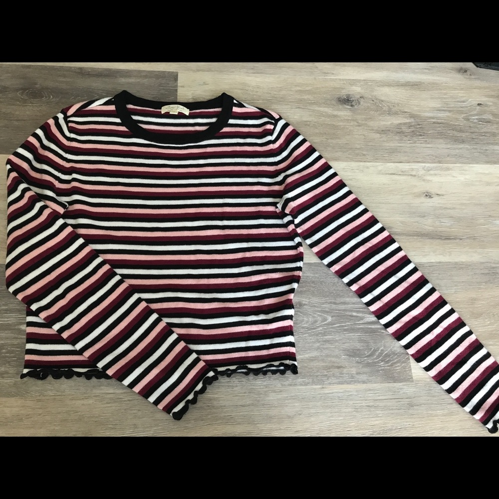 Striped long sleeve top